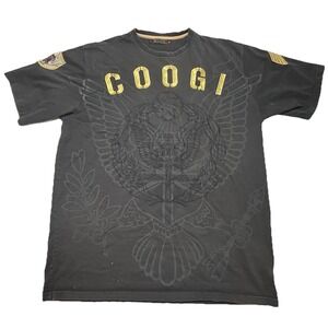 COOGI T Shirt XXXL Black Embroidered Eagle Cobra Military Y2K Streetwear 3XL